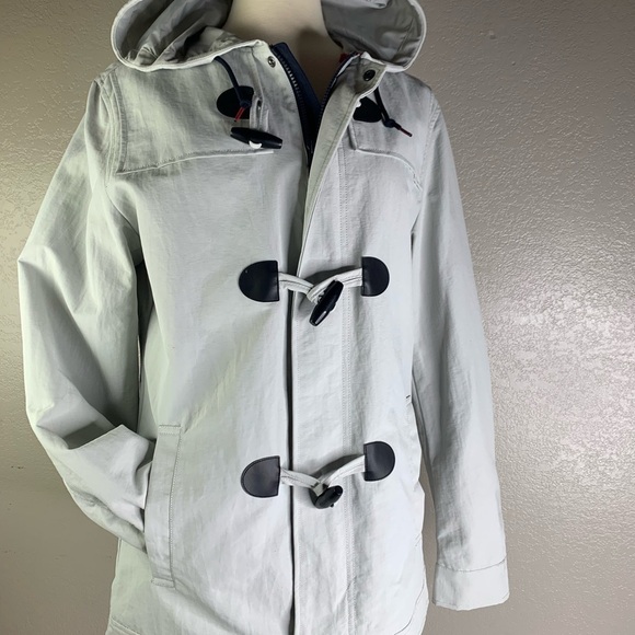 Nautica Gray Below Hips Zipper & Toggle Close Hood Lined Pockets Jacket X-Small - Picture 2 of 13